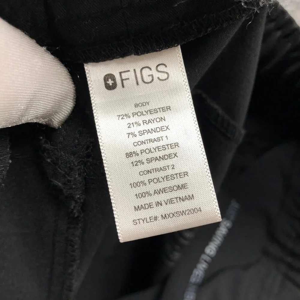 FIGS Tansen Jogger Scrub Pants Mens Large Black Stretch Comfort L